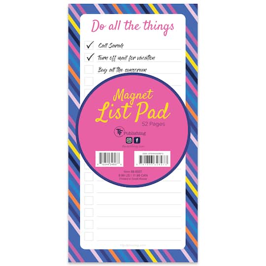 TF Publishing Bright Stripes Do All The Things Magnet List Pad